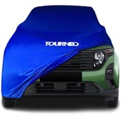 Resim ULTRASHOP Ford Tourneo Courıer (2023 - ) Mavi Kumaş Araba Brandası Logolu Penye Branda Oto Branda 