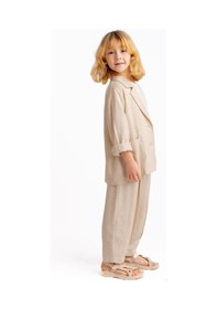 Resim Oliven The Kid Unisex Keten Blazer Ceket Natürel Naturel 