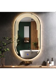 Resim Eloura Günışığı Lazer Kumlamalı Lavabo & Banyo Aynası Dokunmatik Sensörlü 45 X 80 Cm 