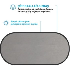 Resim Wiforte Araç Arka ve Yan Camlar Için Vantuzlu Güneşlik Perde Seti Araç Perdesi (3'lü Set) 