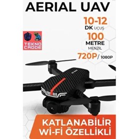 Resim Beboncool Katlanabilir Mini Drone 1080P HD Kamera ile 100 Metre Uçuş Mesafesi ve 20 DK Süre 
