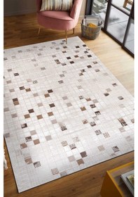 Resim Bafra Kahverengi Beyaz Halı Yumuşak Oturma Odası Salon Çocuk Odas Kahverengi - Beyaz 