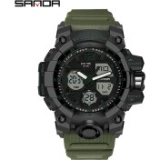 Resim 2xudc Armygreen Unisex Dijital Saat Çok Fonksiyonlu Dijital Saatler Reçine Kayış Su Geçirmez Erkek Bilek Saati (Yurt Dışından) 