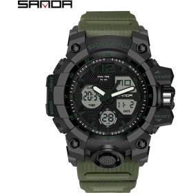 Resim 2xudc Armygreen Unisex Dijital Saat Çok Fonksiyonlu Dijital Saatler Reçine Kayış Su Geçirmez Erkek Bilek Saati (Yurt Dışından) 