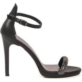 Resim aspor Siyah Taş İşlemeli Kadın Abiye Ayakkabı 