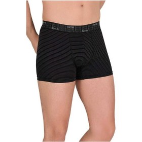 Resim 10 Adet Berrak Çizgi Desenli Erkek Likralı Boxer Short 4475 Siyah 