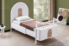 Resim VENÜS BÜYÜYEN BEŞİK 90X130 VENÜS KARYOLA 90X190, BEYAZ CEVİZ 