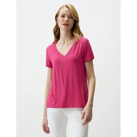Resim Jimmy Key V Yaka Kadın Basic T-shirt 4WW032758 (4WW032758) 