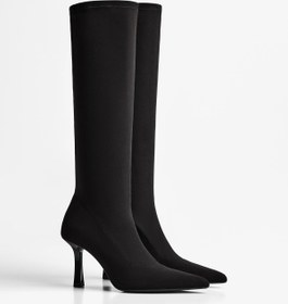 Resim Bershka Kumaş topuklu çizme 