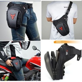 Resim Tongxida Motocentric Dayanıklı Motosiklet Bel Bacak Omuz Çantası Siyah 