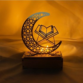 Resim Yaozixa Muslim Bayramları Için Ahşap Led Islak Işık, Ramazan Eid Gülbang Bayramı Dekorasyonu, Ev Ve Parti Dekoru Pil Dahil Değil Diğer 
