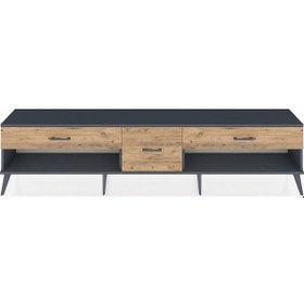 Resim Arges Tv Ünitesi 3 Çekmeceli 220x30x51 Antrasit-antrasit/çam Antrasıt/atlas Çam - Antrasıt 