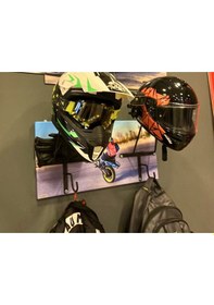 Resim Motorcu Kask Askısı, Kişiye Özel Baskı V4 