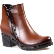 Resim Oc Topuklu Kahve Günlük Bayan Bot Kahverengi 