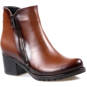 Resim Oc Topuklu Kahve Günlük Bayan Bot Kahverengi 