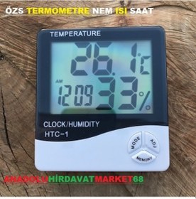 Resim Özs Termometre Nem Ölçer Isı Ölçer Dijital Alarmlı Saat 