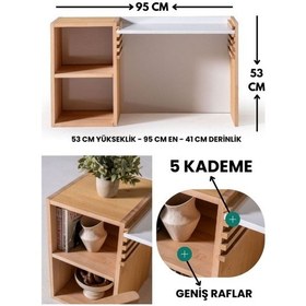 Resim Montessori Yükseklik Ayarlanabilir Kadameli Çalışma Masası Kayın Masif Panel Ahşap Sandalyesiz Siyah Ahşap 