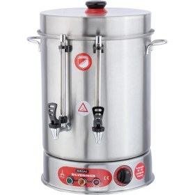 Resim Işıkgaz Silverinox Metal Musluklu Ses Ikazlı 80 Bardak Çay Makinesi 