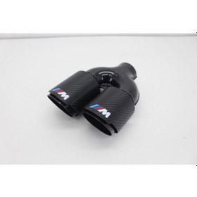 Resim Akrapoviç Çiftli Karbon Egzoz Ucu M Logolu 2x90 Siyah Sağ 