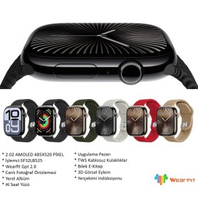 Resim Normadia HK10 Pro Max Amoled Akıllı Saat, Kulaklık Eşleştirme ve Ses Kayıt Özelliği 