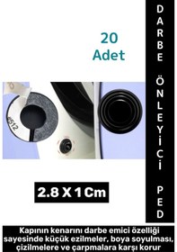 Resim Kendinden Güçlü Yapışkanlı Çarpışma Aşınma Çizik Darbe Gürültü Önleyen Oto Kapı Koruyucu Ped 20 Adet 