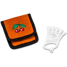 Resim Kirschen Two Cherries Iskarpela Kesim Acısı Ölçme Aleti Deri Çantalı 