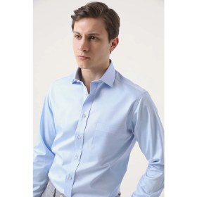 Resim D'S Damat Ds Damat Regular Fit Mavi Düz Nano Care Gömlek 4HE02SG00289M 