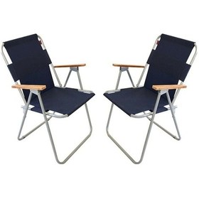Resim Bofigo 2 Adet Katlanır Sandalye Kamp Sandalyesi Balkon Sandalyesi Katlanabilir Piknik ve Bahçe Sandalyesi Lacivert 