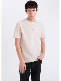 Resim DeFacto %100 Pamuk Regular Fit Bisiklet Yaka Baskılı Kısa Kollu Tişört D5559AX25SPBG802 