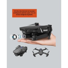 Resim Gültekin Uzaktan Kumandalı Katlanabilir Drone Yörünge Uçuşu ve Eve Dönüş Özellikli 