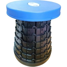 Resim Lacivert Teleskopik Katlanabilir Akordiyon Kamp Taburesi Çok Renkli 