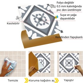 Resim Tink Kendinden Yapışkanlı Geometrik 02 Desenli Pvc Karo 30X30 cm (56 Adet) 5m2 