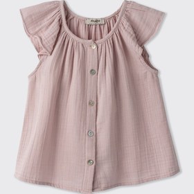 Resim Panço Kız Çocuk Yumuşak Dokulu Pembe Müslin Bluz 