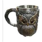 Resim Baykuş Figürlü 3d Çelik Kupa 