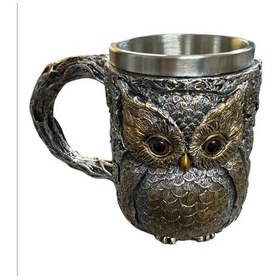 Resim Baykuş Figürlü 3d Çelik Kupa 