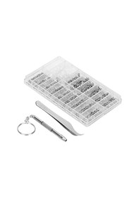 Resim Kosona "18 Çeşit Gözlük Vida Seti - 1000 Adet Vida, Tornavida Ve Cımbız İle Tamir Kiti" 