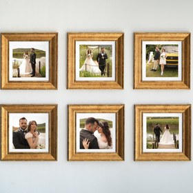 Resim Güzel Anılar Köşesi" Kişiye Özel Gold Çerçeveli Fotoğraf Kolajı Seti - Paspartusuz / 9 Adet 