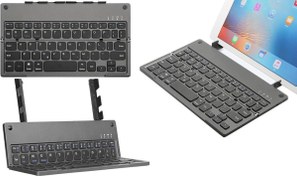Resim Concord Range Hsx-2 7\ Uyumlu Kablosuz Bluetooth Şarjlı Kendinden Standlı Katlanır Klavye 