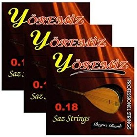 Resim 3 Adet Yöremiz Paslanmaz Çelik 0.18 Numara Kısa Saplı Saz Tel Set 