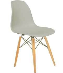 Resim Seduna Gri Eames Sandalye - Natural Ahşap Ayaklı 