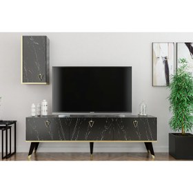 Resim MOBİLYA GEZEGENİ Hermes Tv Ünitesi 150 Cm Bendir-altın 
