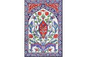 Resim Armada Çini 40x60 Cm ED 507 Kırmızı Göbekli El dekoru Çini Pano 