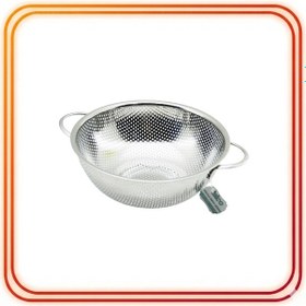 Resim 22 Cm Metal Kulplu Çelik Sepet Süzgeç - İnce Tel, Ayaklı Mutfak Süzgeci Çok Renkli 