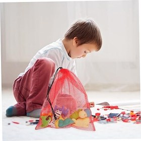 Resim INOOMP Naylon Örgü Çanta Seti 12 Parça Bağcıklı Saklama Çantaları Golf Topları Oyuncaklar Kamp İçin Kompakt 