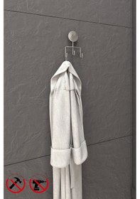 Resim Alper Banyo İris Krom Yapışkanlı Üçlü Banyo Mutfak Askısı - İster Yapışkanlı İster Montajlı 