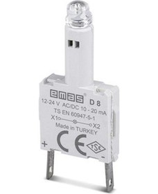 Resim Yedek LED'li 12-30V AC/DC Sarı Sinyal Blok 