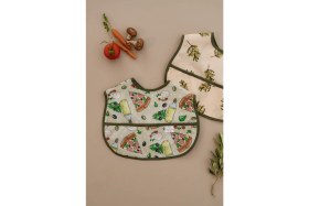 Resim Oh la la Koala For Little Ones Zeytin ve Pizza Temalı 2li Sıvı Geçirmez Mama Önlüğü 6-36 Ay 