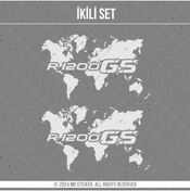 Resim Bay Etiket Cse15s İkili Set - Mat Gümüş Gri Renk - Gs1200 Detayli Dünya Haritası Etiketi 