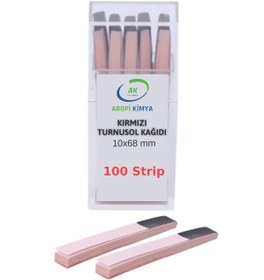 Resim Aropi Turnusol Kağıdı Kırmızı 100 Test Stripi 10x68mm Litmus Pap 
