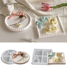 Resim Reçine Epoksi Dökümü için DIY Fiyonk Silikon Kalıp - Yuvarlak & Kare Bardak Altlığı, Takı Kutusu, Dalgalı Kenarlı Tepsi Kalıpları - Ev Dekorasyonu Malzemeleri, Parti İkramları, El Sanatları Yaratıcıları, Silikon Reçine Kalıpları, Dekoratif Bardak Altlıkları, Dayanıklı El Aleti 